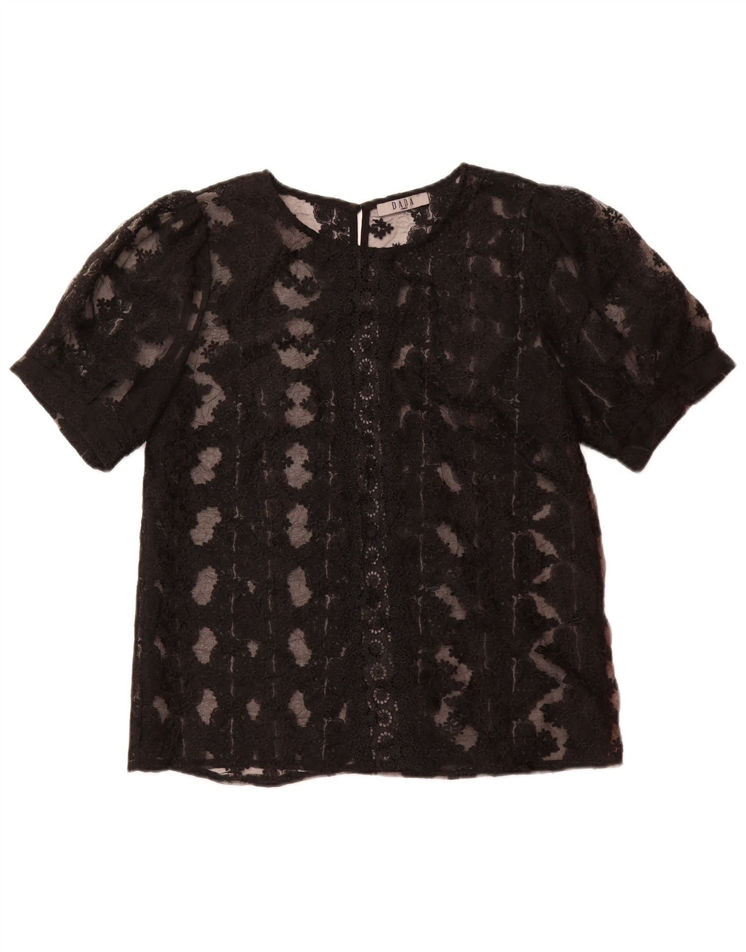 DADA Womens Blouse Top UK 14 Large Black Floral