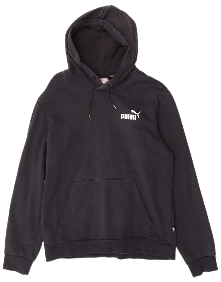 PUMA Mens Hoodie Jumper Small Navy Blue Cotton