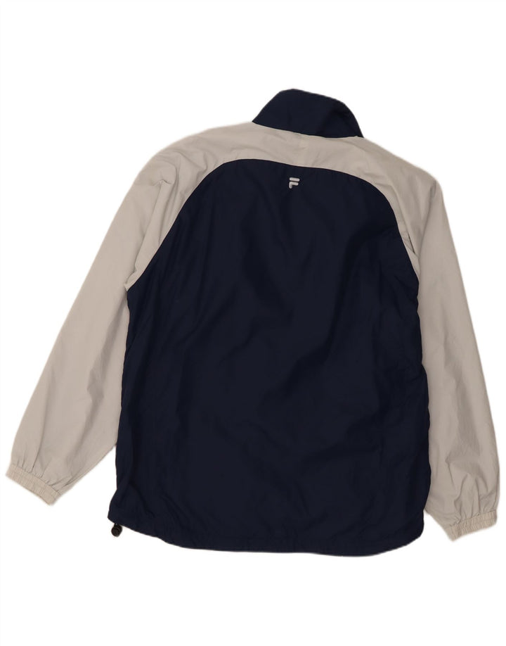Fila Hombre Chaqueta De Chándal Con Estampado Gráfico De Nailon Color Block Azul Marino Mediano