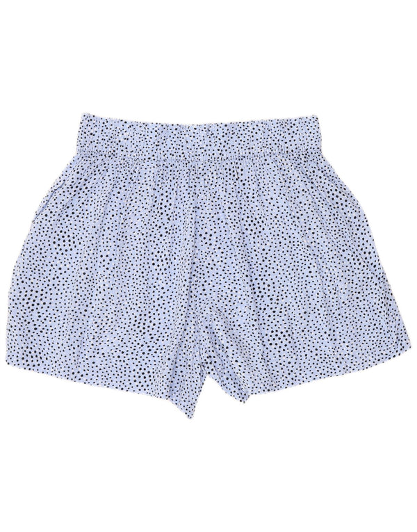 Marks & Spencer Pantalones cortos de cintura alta para mujer UK 12 Medium W30 Estampado animal azul