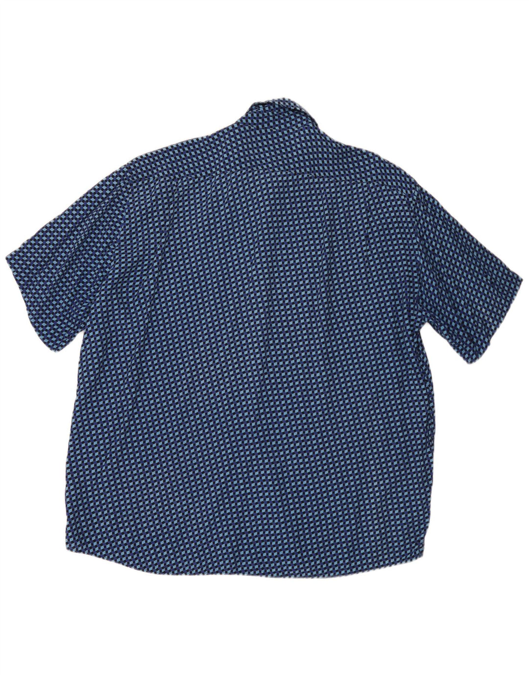 Camisa vintage de manga corta para hombre 2XL Azul Geométrico