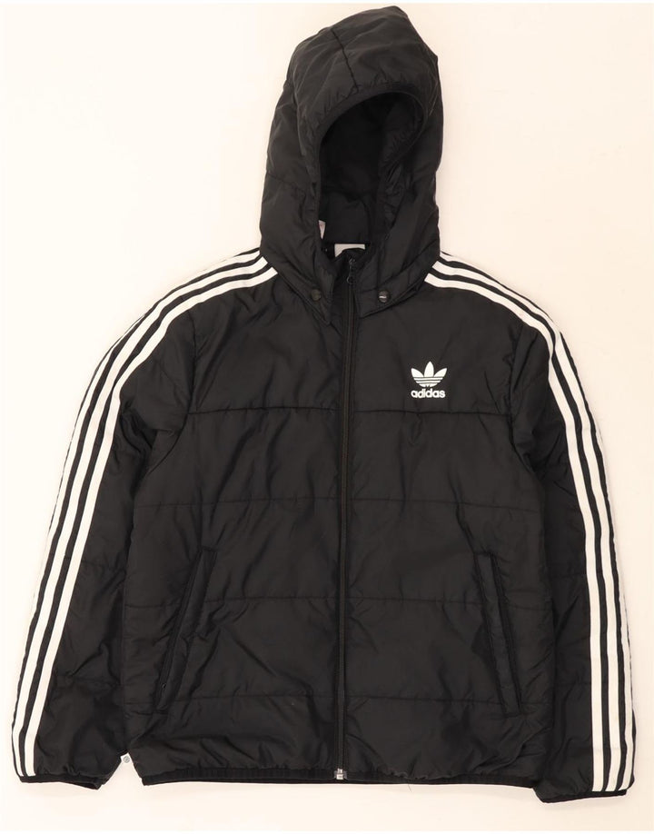 Adidas Chaqueta acolchada con capucha para niño 11-12 años Negro Poliéster