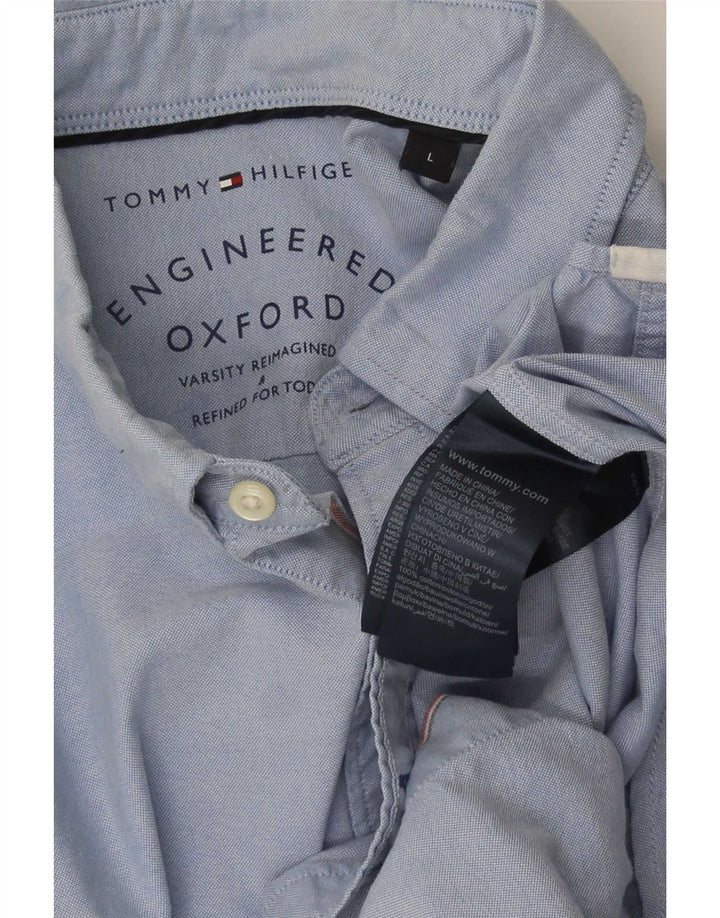 Camisa Tommy Hilfiger Hombre Grande Azul Algodón