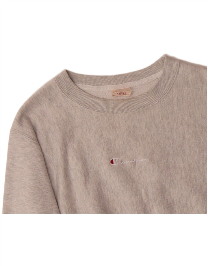 CHAMPION Sudadera tipo jersey para hombre de algodón moteado gris grande