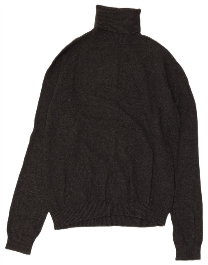 ZARA Mujer Jersey De Cuello Vuelto Jersey UK 40 XL Algodón Gris