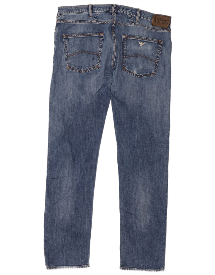 Armani Hombre J45 Vaqueros Rectos Regulares W38 L34 Algodón Azul