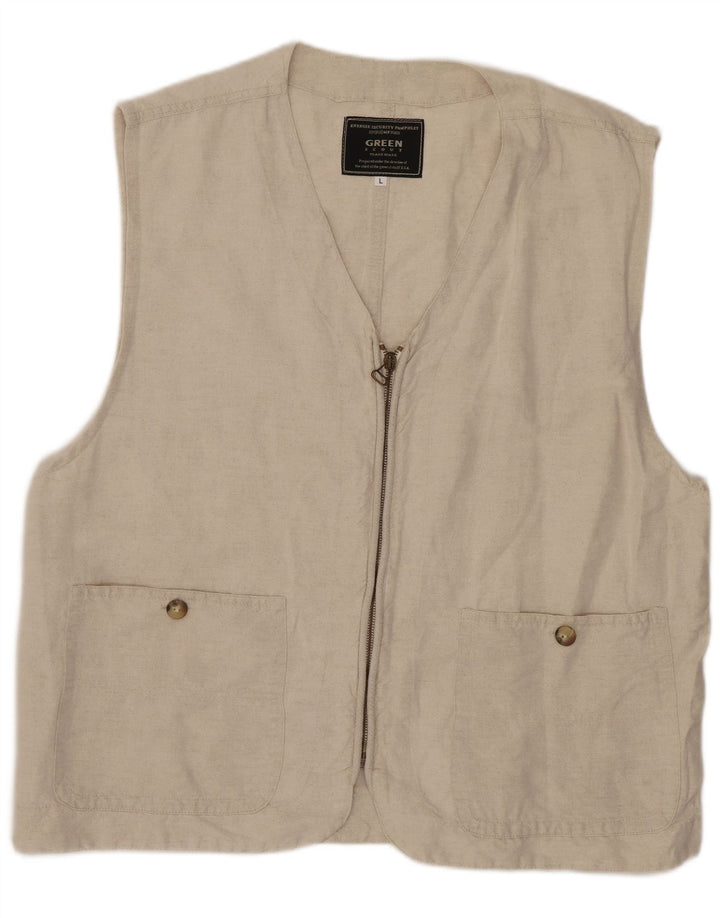 Chaleco vintage para hombre grande beige
