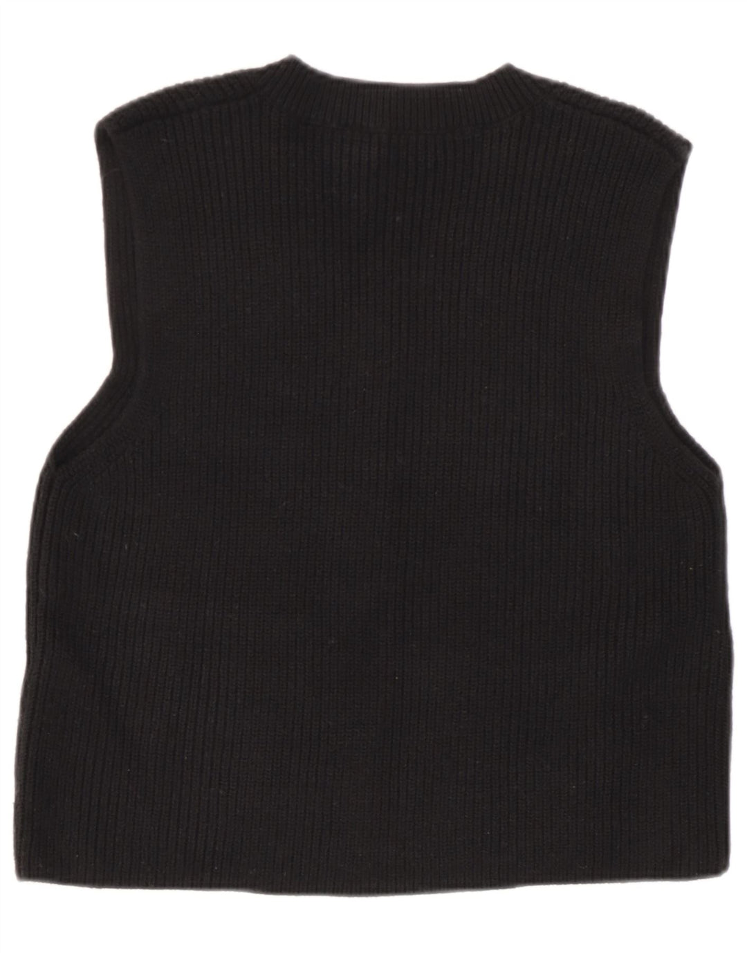 Zara Mujer Chaleco Camiseta Sin Mangas Reino Unido 44 Mediano Negro