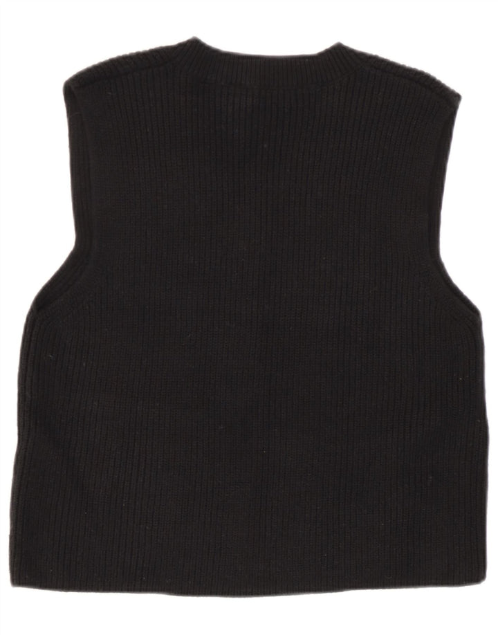 Zara Mujer Chaleco Camiseta Sin Mangas Reino Unido 44 Mediano Negro