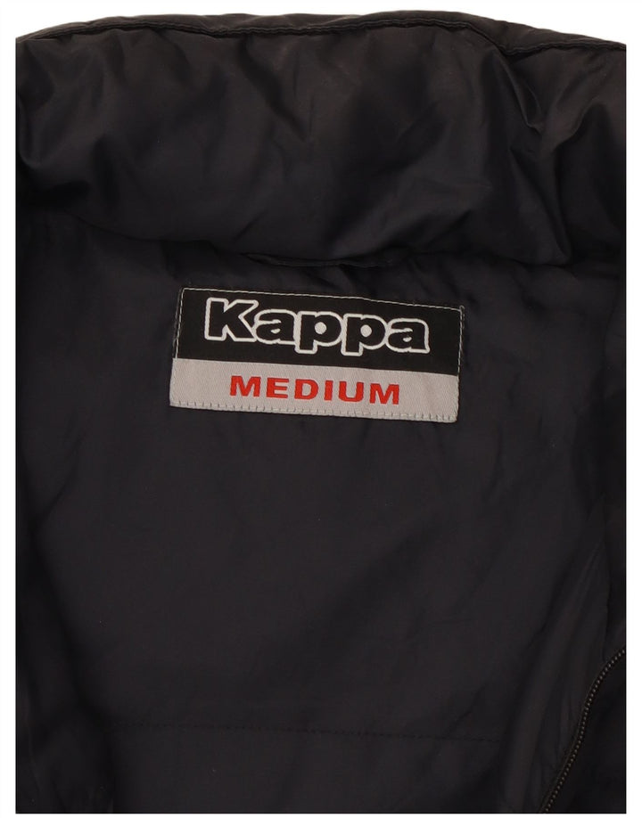 KAPPA Chaleco acolchado con capucha para hombre UK 38 Medium Black Nylon