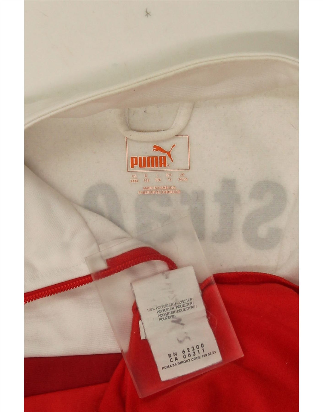 Puma - Chaqueta de chándal con gráfico para niños, 15-16 años, color rojo