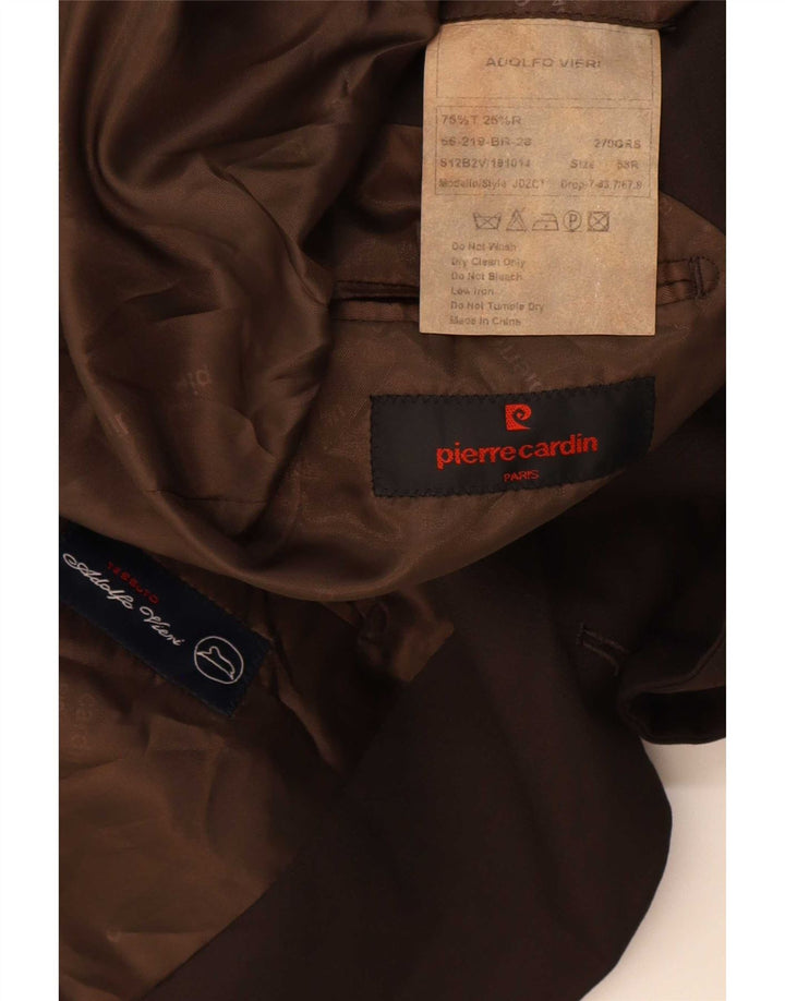 Pierre Cardin Chaqueta tipo blazer con 2 botones para hombre IT 58 4XL Marrón