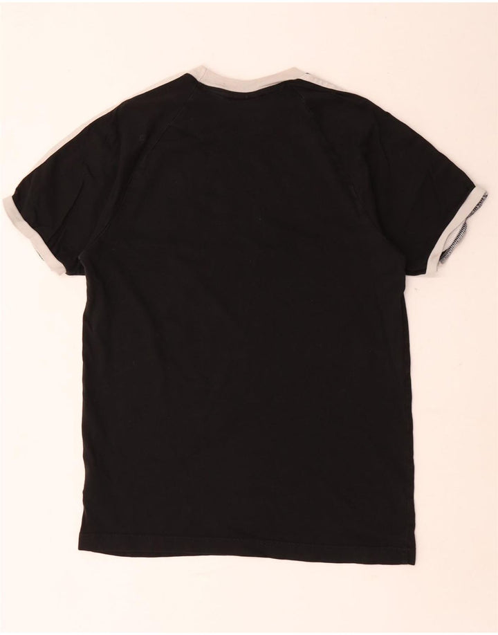 Adidas - Camiseta para hombre, talla pequeña, algodón negro
