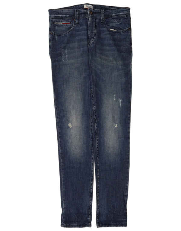 Tommy Hilfiger Vaqueros cónicos de corte ajustado y desgastados Denizen para hombre W30 L34 Azul