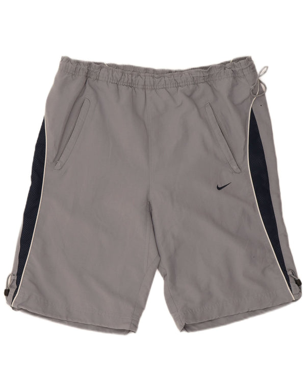 Nike Pantalones cortos deportivos para hombre ES 31/33 Gris medio Colorblock Poliéster