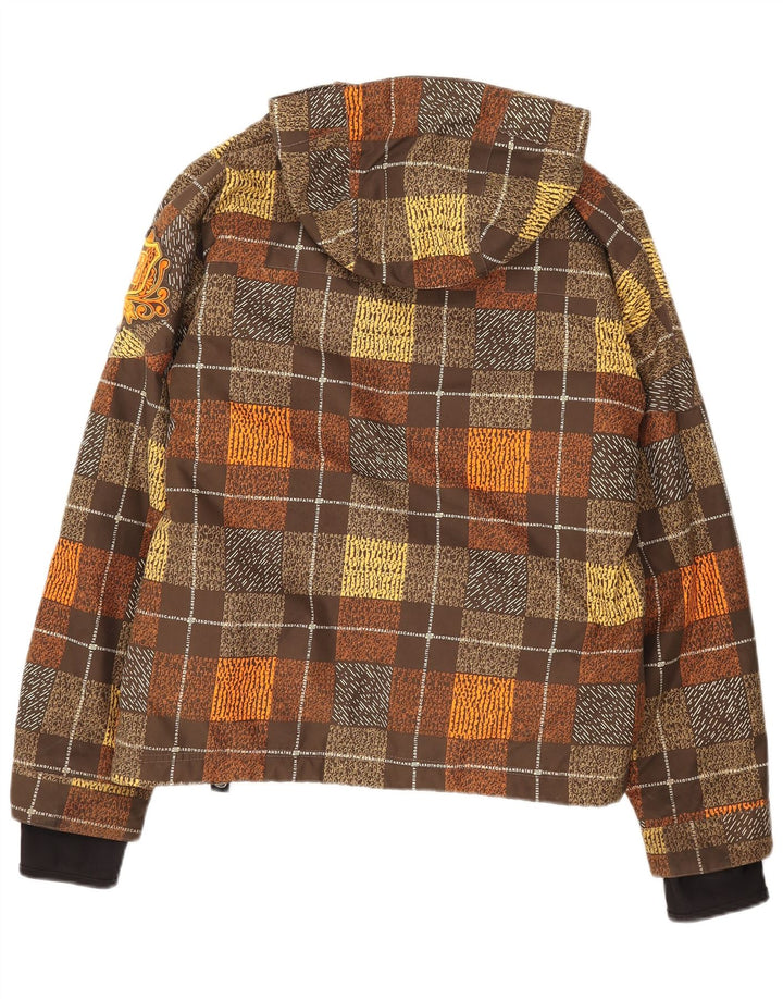 Billabong Chaqueta cortavientos con capucha para mujer Talla 3 Small Brown Check