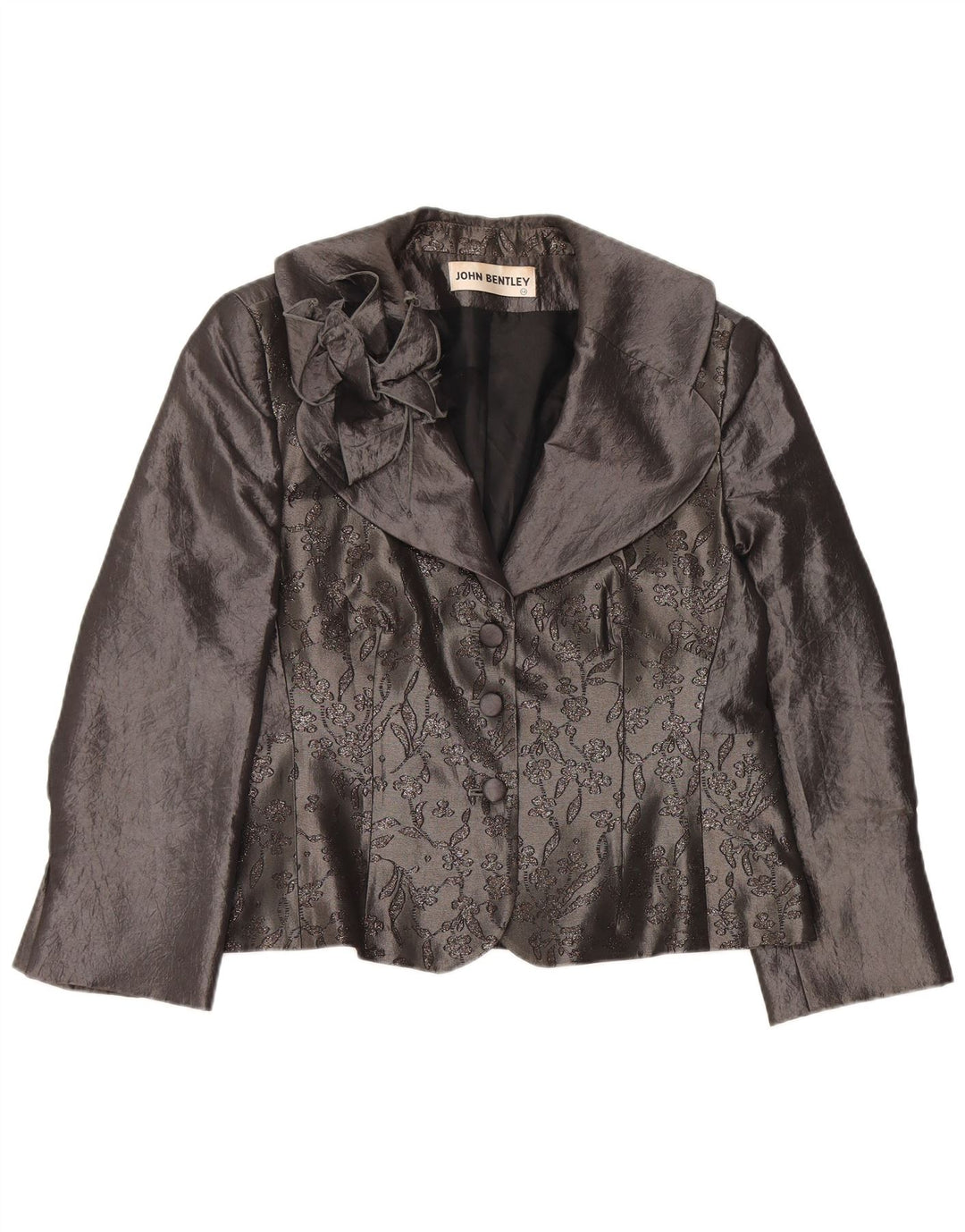 JOHN BENTLEY Cárdigan para mujer UK 40 Grande Gris Floral Poliéster