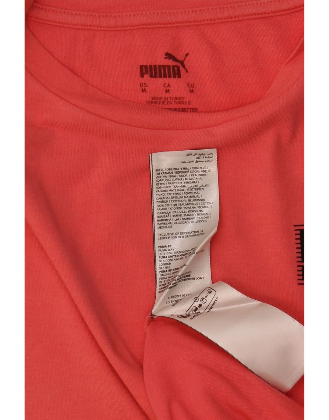 Puma Camiseta para mujer Top UK 14 Medio Naranja Algodón
