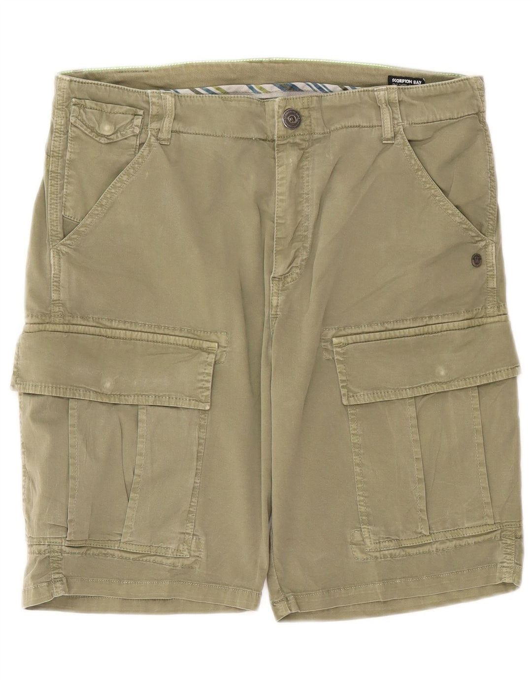 Scorpion Bay Pantalones cortos tipo cargo para hombre W36 Large Khaki Cotton