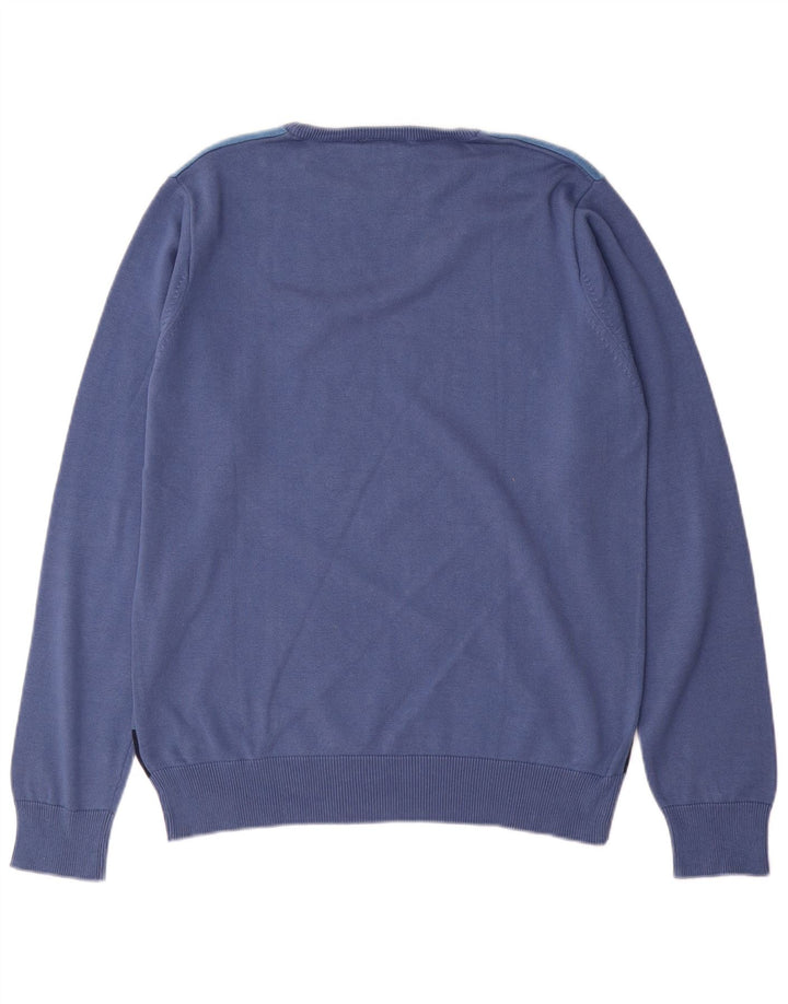 GIANMARCO VENTURI Jersey De Cuello Redondo Para Hombre De Algodón A Rayas Azul Medio