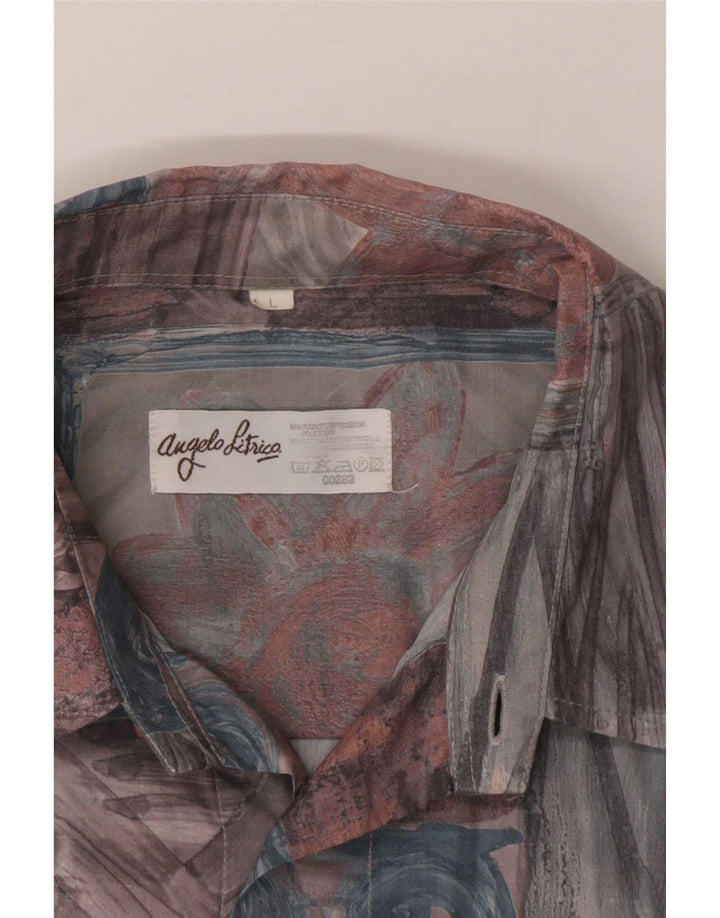 Angelo Litrico Camisa para hombre grande Patchwork multicolor Poliéster