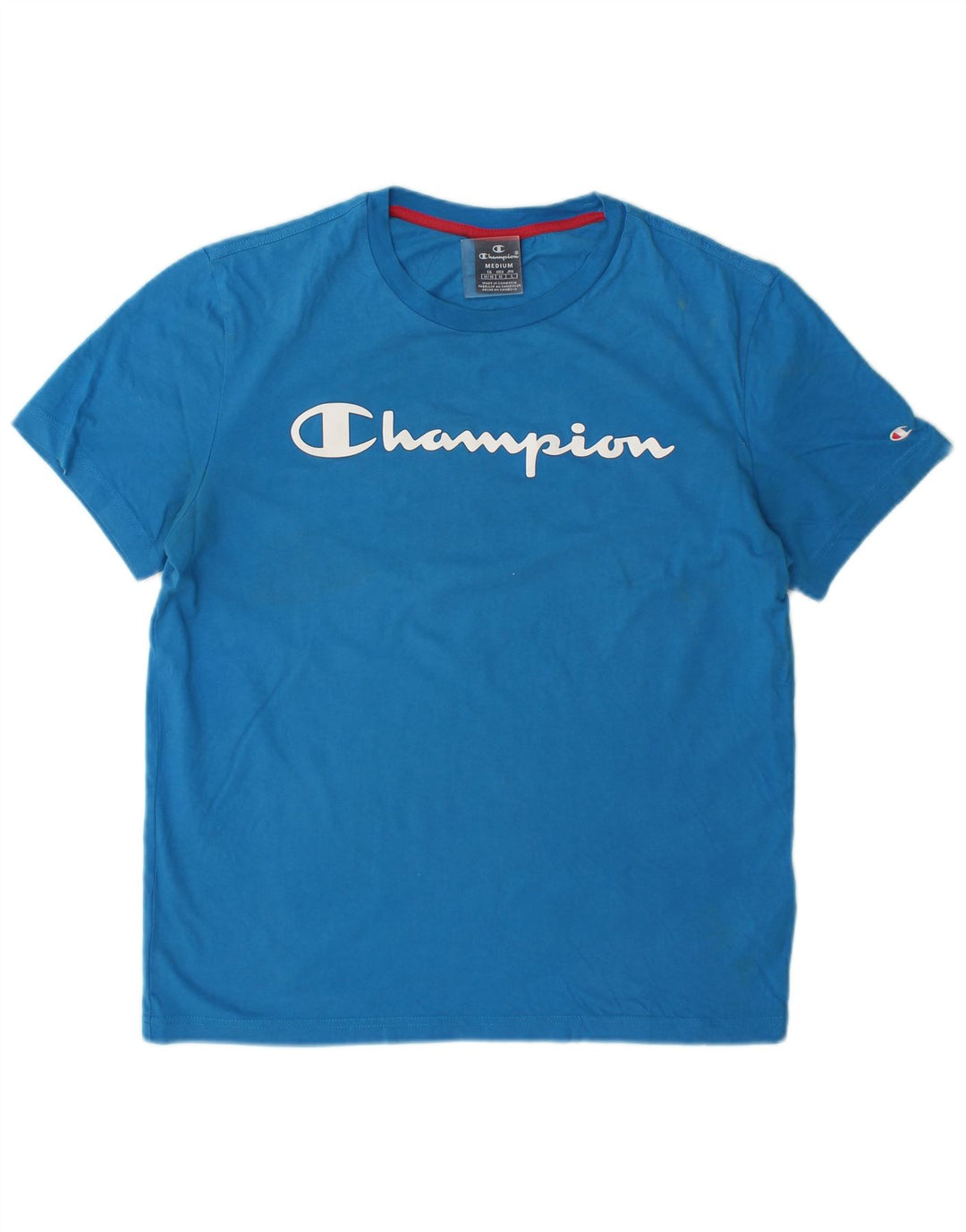 Champion Camiseta Gráfica Para Hombre Top Algodón Azul Medio