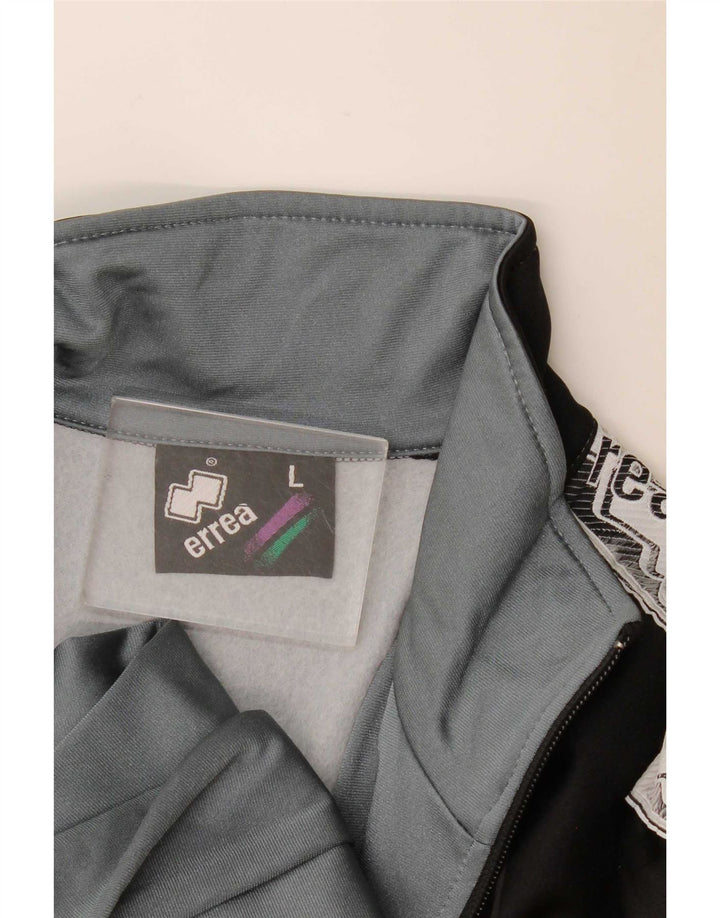Errea Hombre Chaqueta De Chándal Con Gráfico Grande De Algodón Gris Color Block