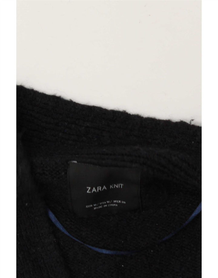Zara Mujer Cárdigan Abierto Suéter UK 44 Medio Azul Marino