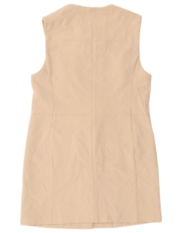 Marks & Spencer Chaqueta tipo blazer larga sin mangas para mujer UK 10 Small Beige