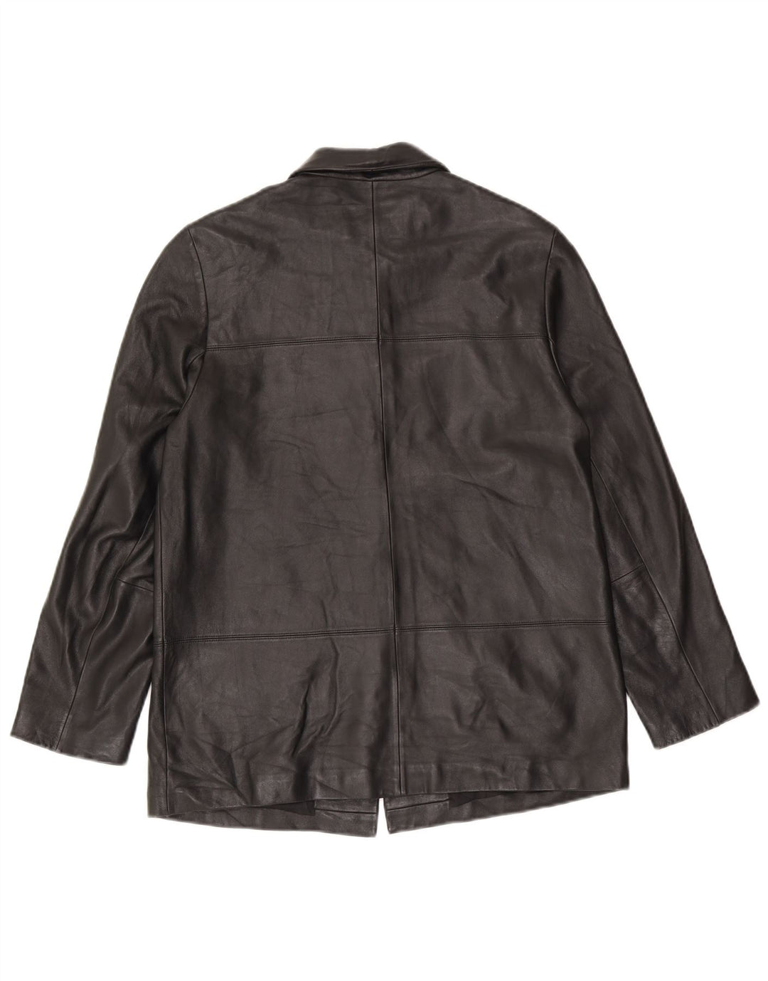 Marks & Spencer Chaqueta de cuero para mujer UK 12 Medium Black Leather
