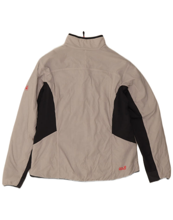 Jack Wolfskin Chaqueta cortavientos para mujer UK 40 XL Blanco Colorblock
