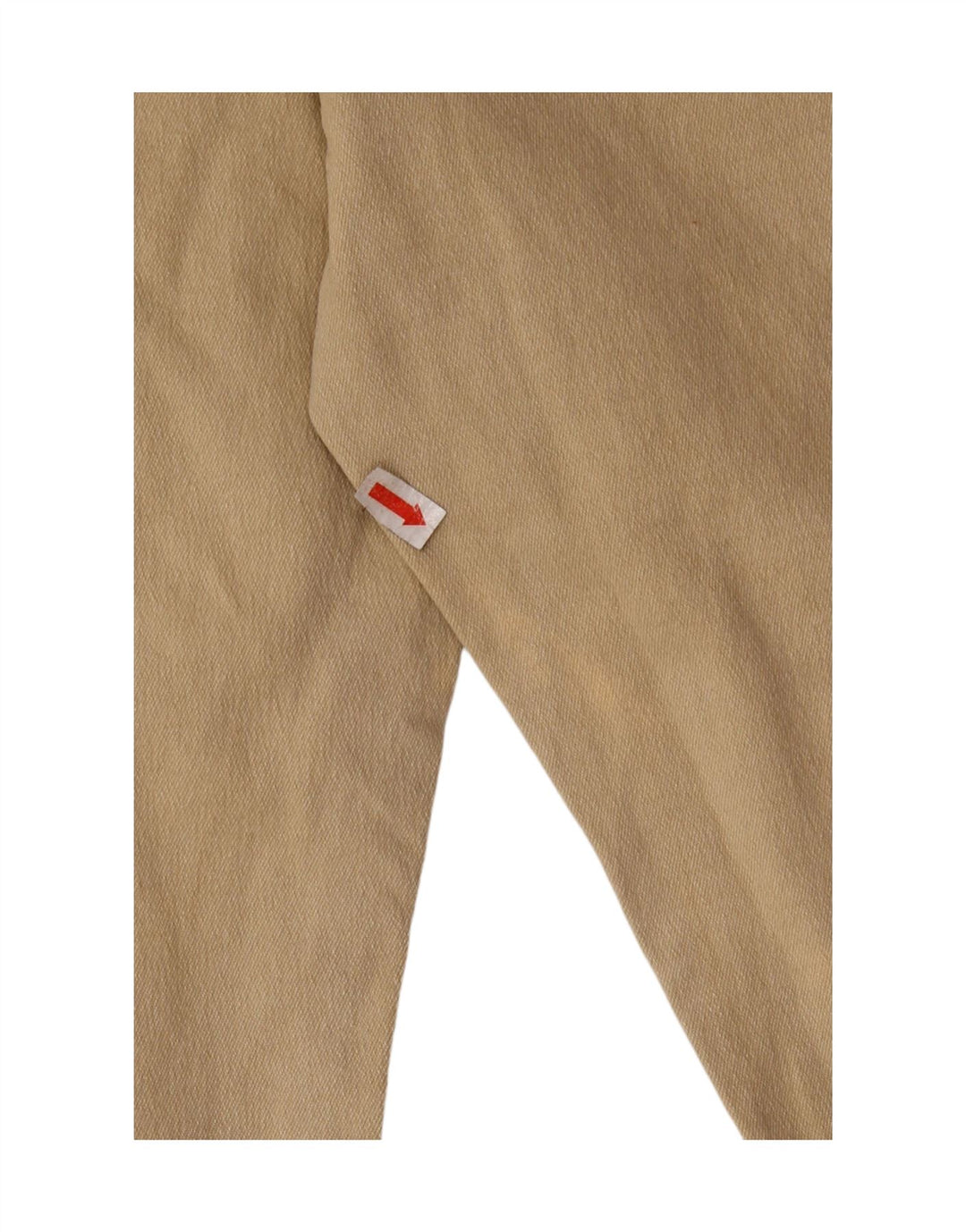 Vintage mujer recta pantalones casuales IT 46 Grande W28 L27 Algodón Beige