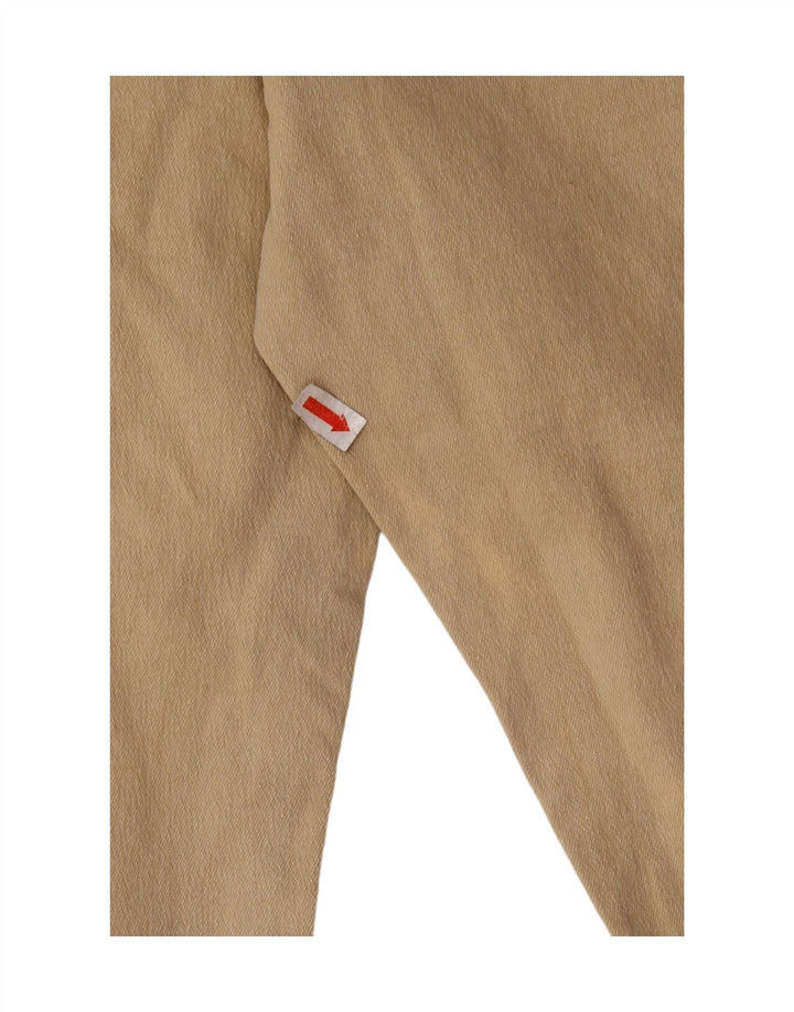 Vintage mujer recta pantalones casuales IT 46 Grande W28 L27 Algodón Beige