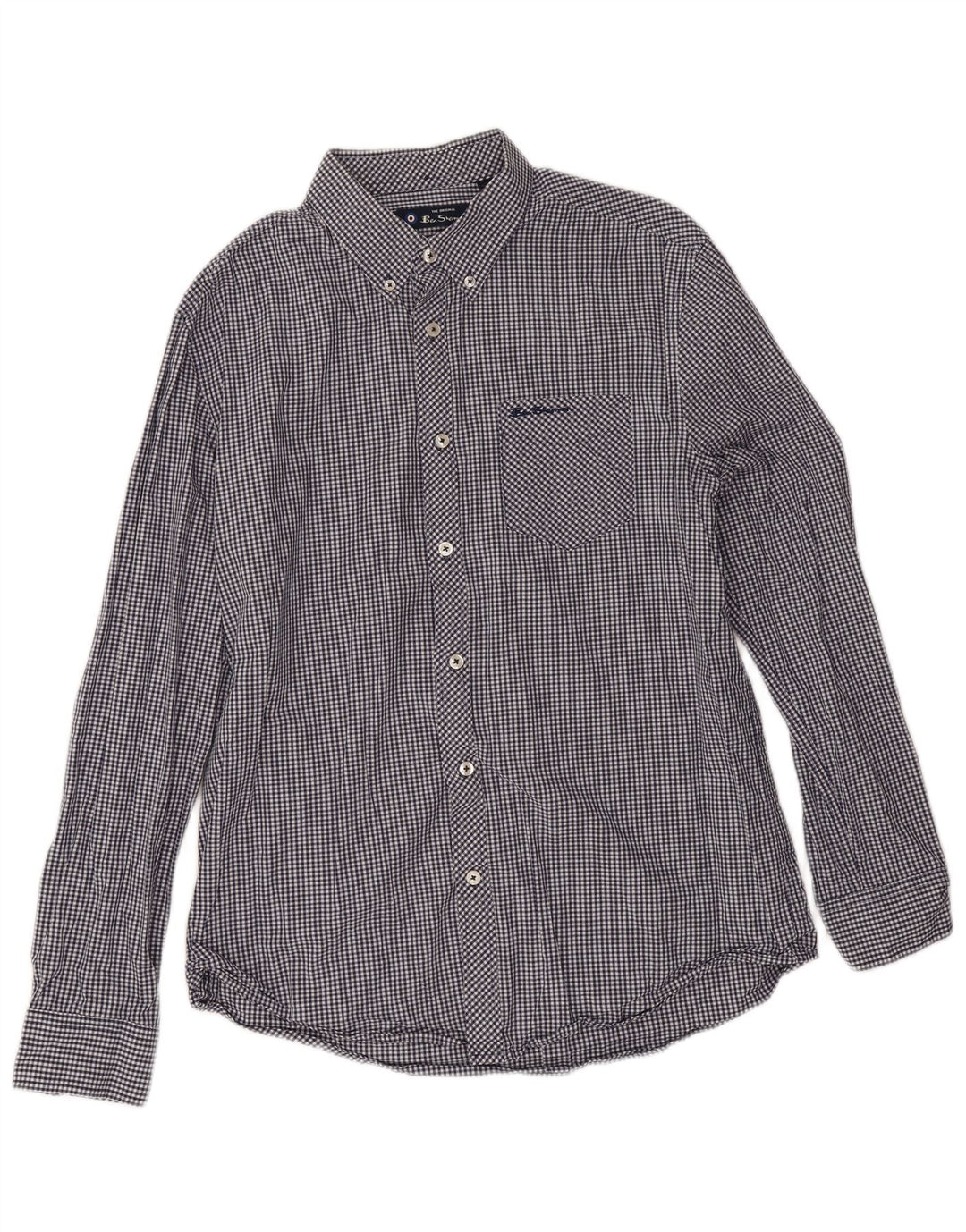 Camisa Ben Sherman para hombre grande de algodón a cuadros azul marino