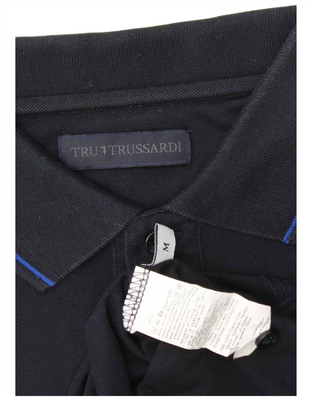 TRUSSARDI Polo Hombre Algodón Azul Marino Medio
