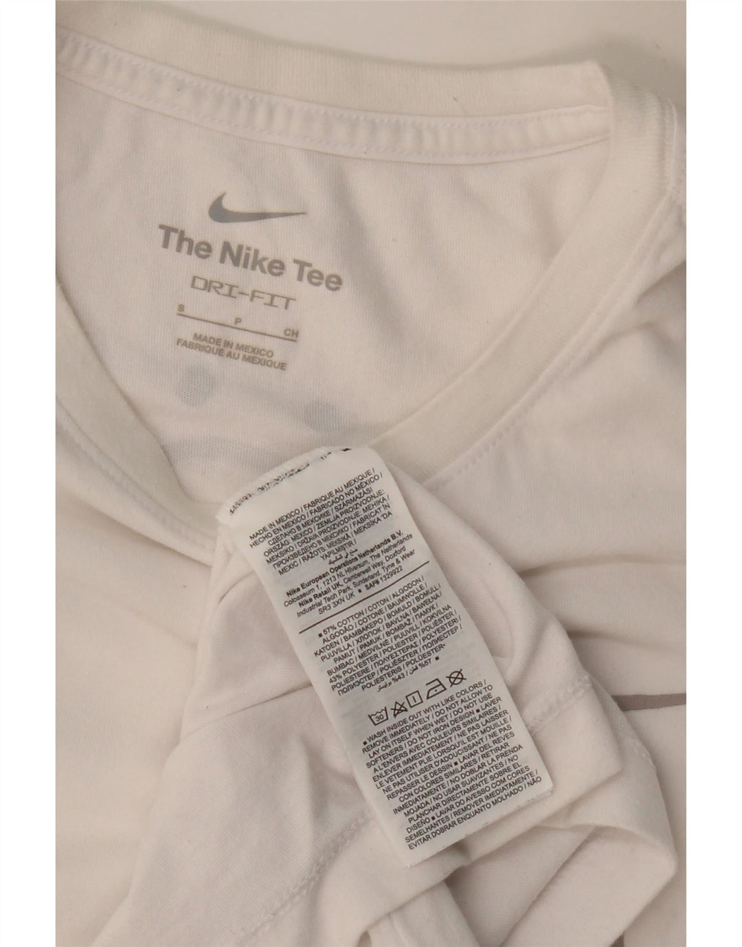 NIKE Camiseta Dri Fit Graphic para Hombre Top pequeño de algodón Blanco