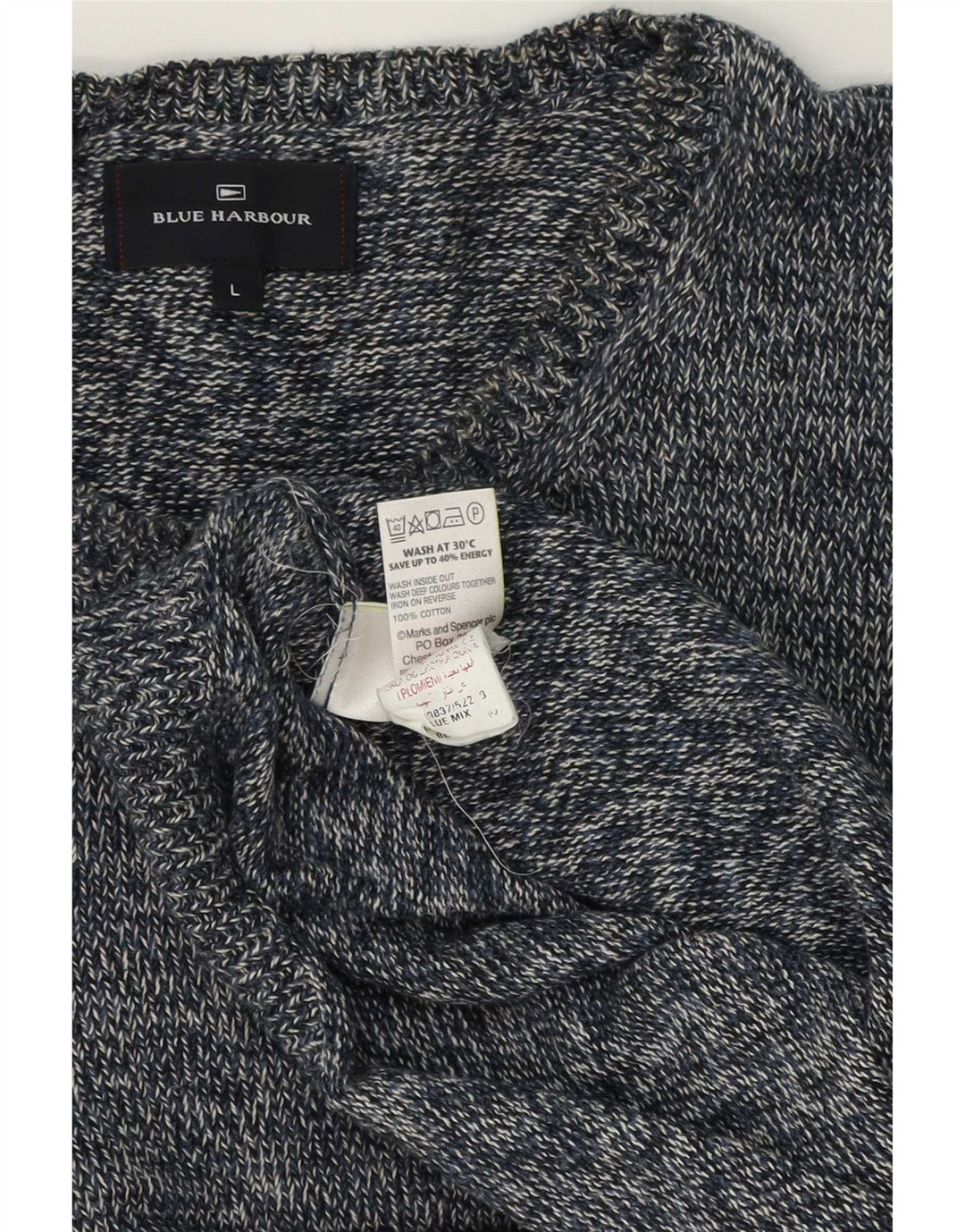 Marks & Spencer - Jersey de cuello redondo para hombre, color azul, color azul marino