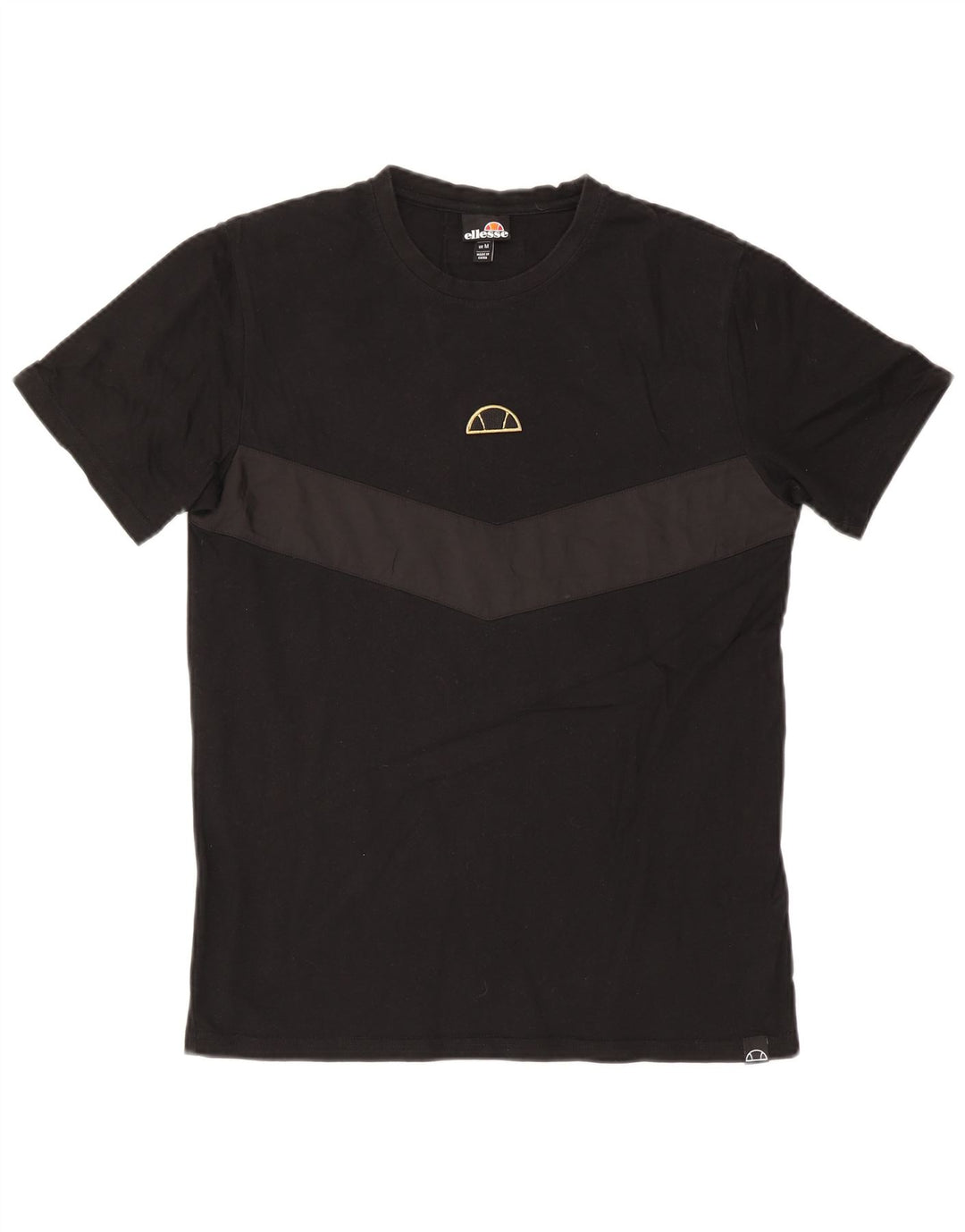 Ellesse Hombre Camiseta Gráfica Top Medium Black Colorblock