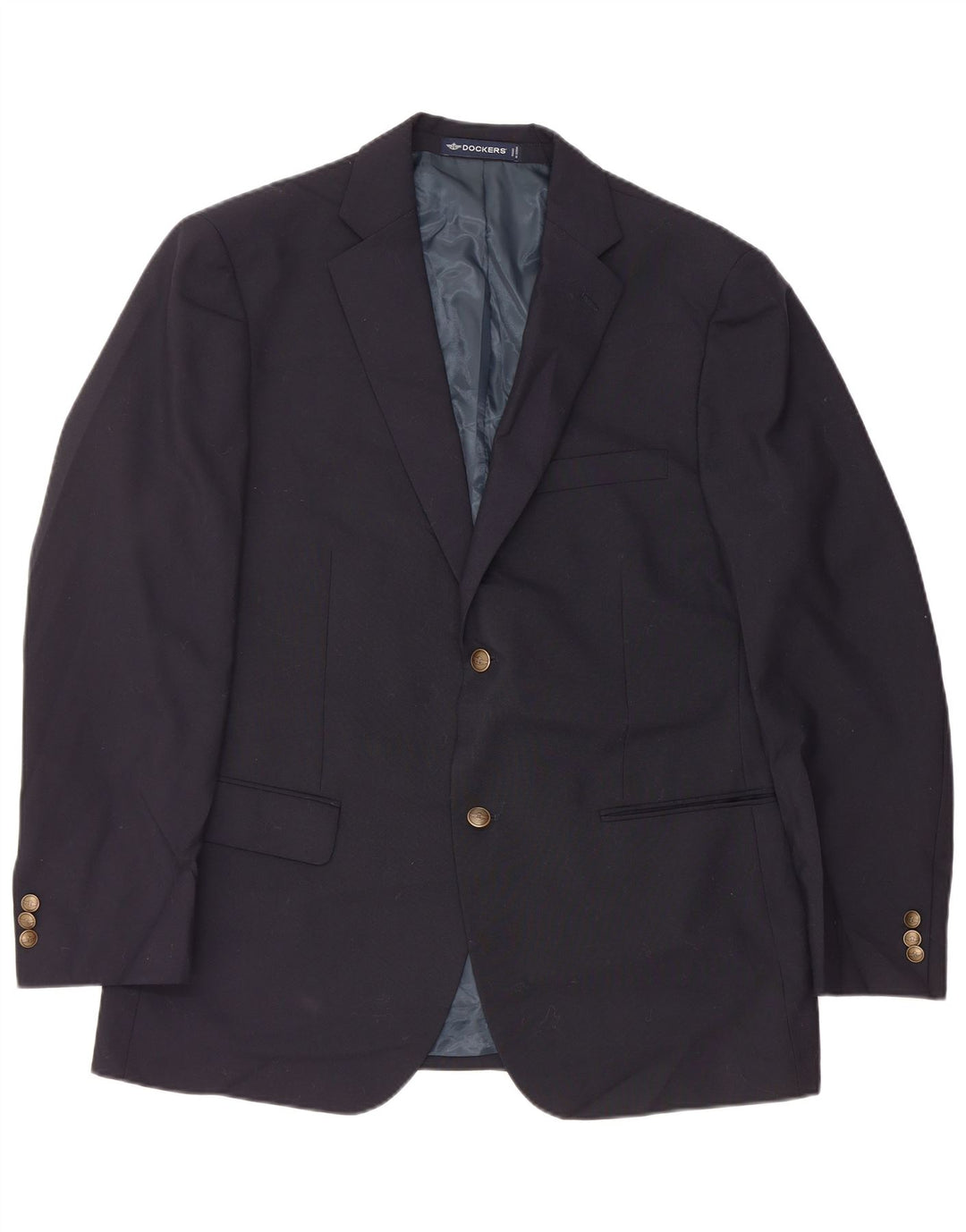 DOCKERS Chaqueta tipo blazer de 2 botones para hombre UK 42 XL Poliéster negro