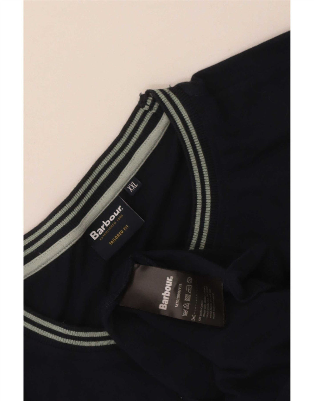 Barbour Camiseta Hombre Top 2XL Azul Marino Algodón
