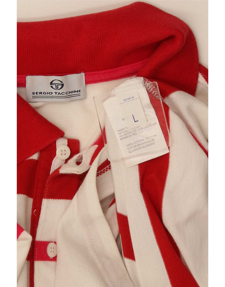 Sergio Tacchini Polo Hombre Algodón Rayas Rojas Grandes