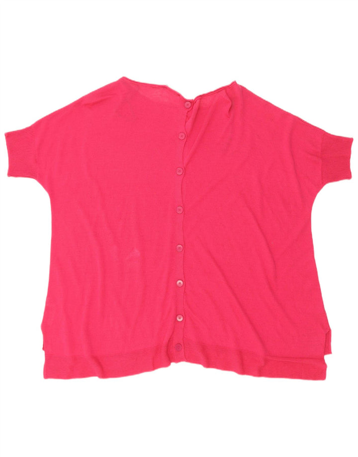 Benetton Cárdigan Extragrande De Manga Corta Para Mujer EU 44 Rosa Mediano