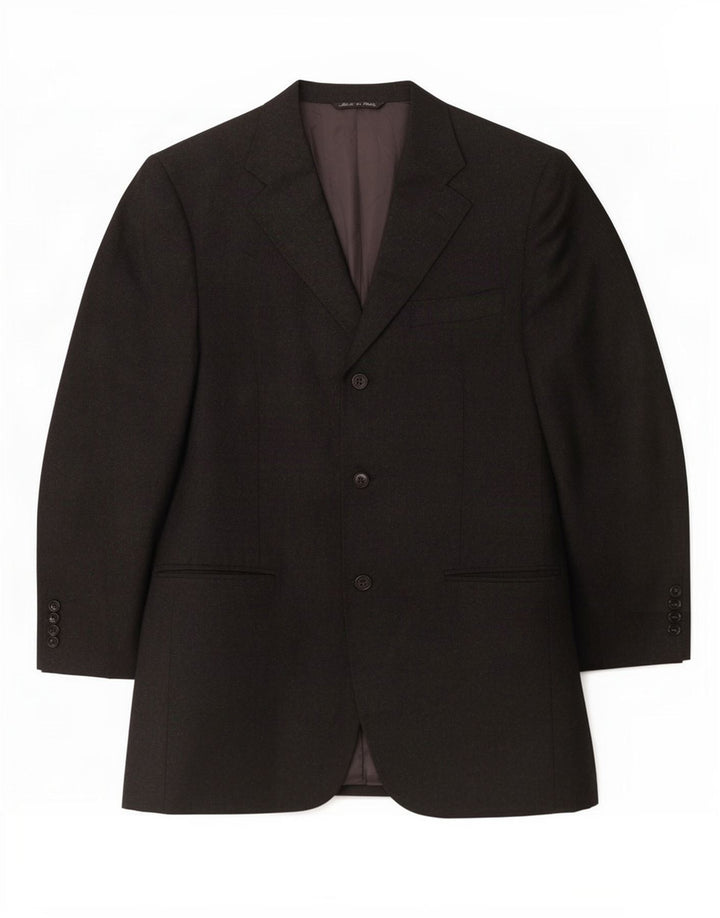 Canali Chaqueta tipo blazer de 3 botones para hombre IT 48 Lana virgen negra mediana