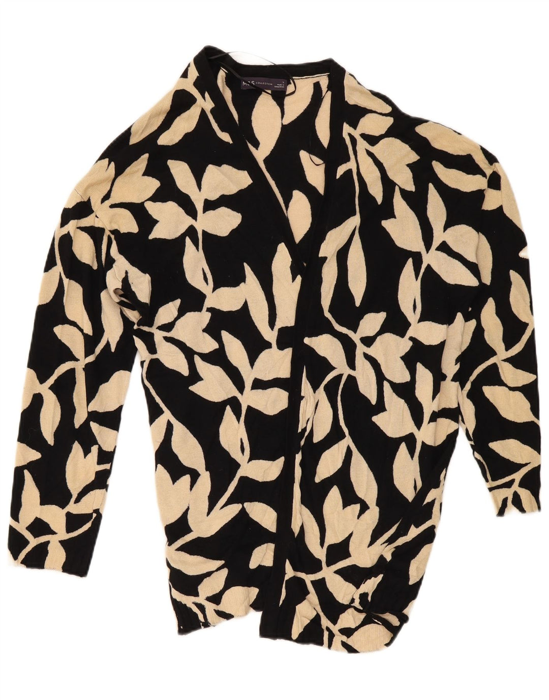 Marks & Spencer Suéter tipo cárdigan extragrande para mujer Reino Unido 46 Grande Negro Floral