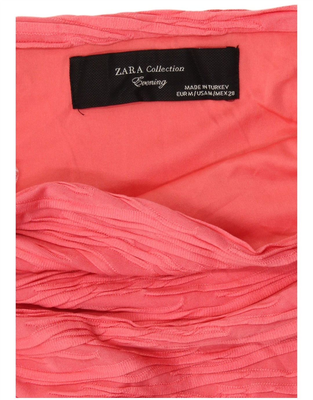 Zara Vestido Ajustado Sin Tirantes para Mujer UK 44 Poliéster Rosa Medio