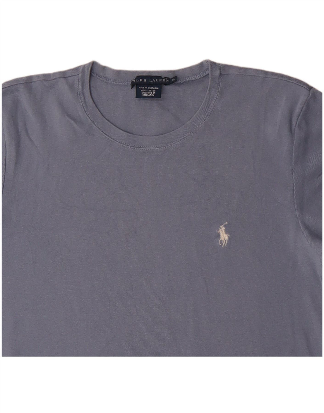 RALPH LAUREN Camiseta Mujer Top UK 40 XL Algodón Azul