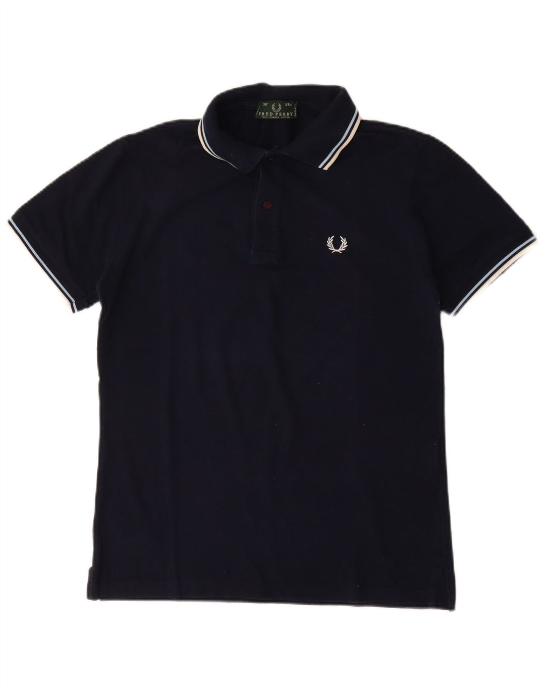 FRED PERRY Polo para hombre pequeño algodón azul marino