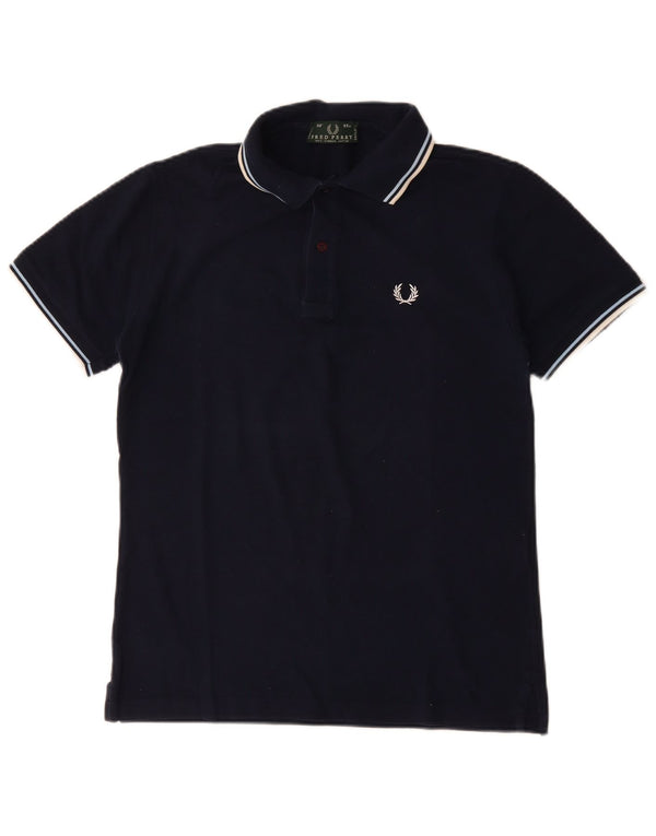 FRED PERRY Polo para hombre pequeño algodón azul marino