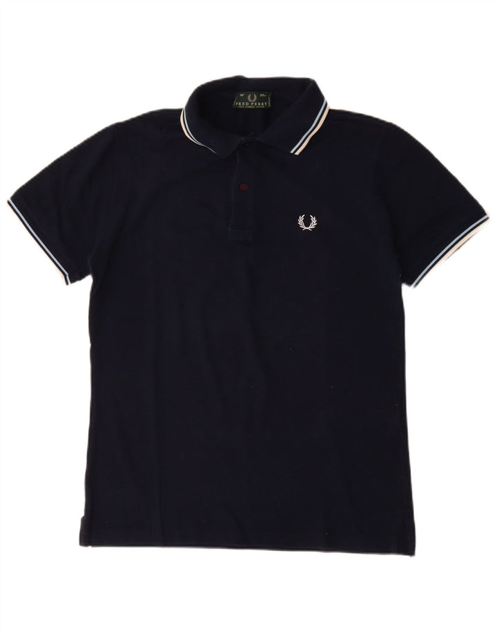 FRED PERRY Polo para hombre pequeño algodón azul marino