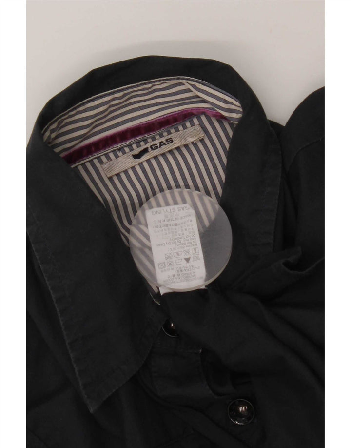 Camisa Gas Mujer UK 40 Mediana Azul Marino Algodón